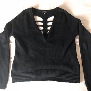 Black Back-Cutout Sweater